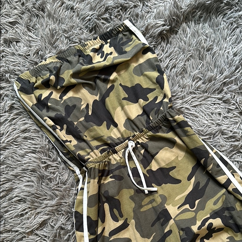 Camouflage Print Joggers with Drawstring